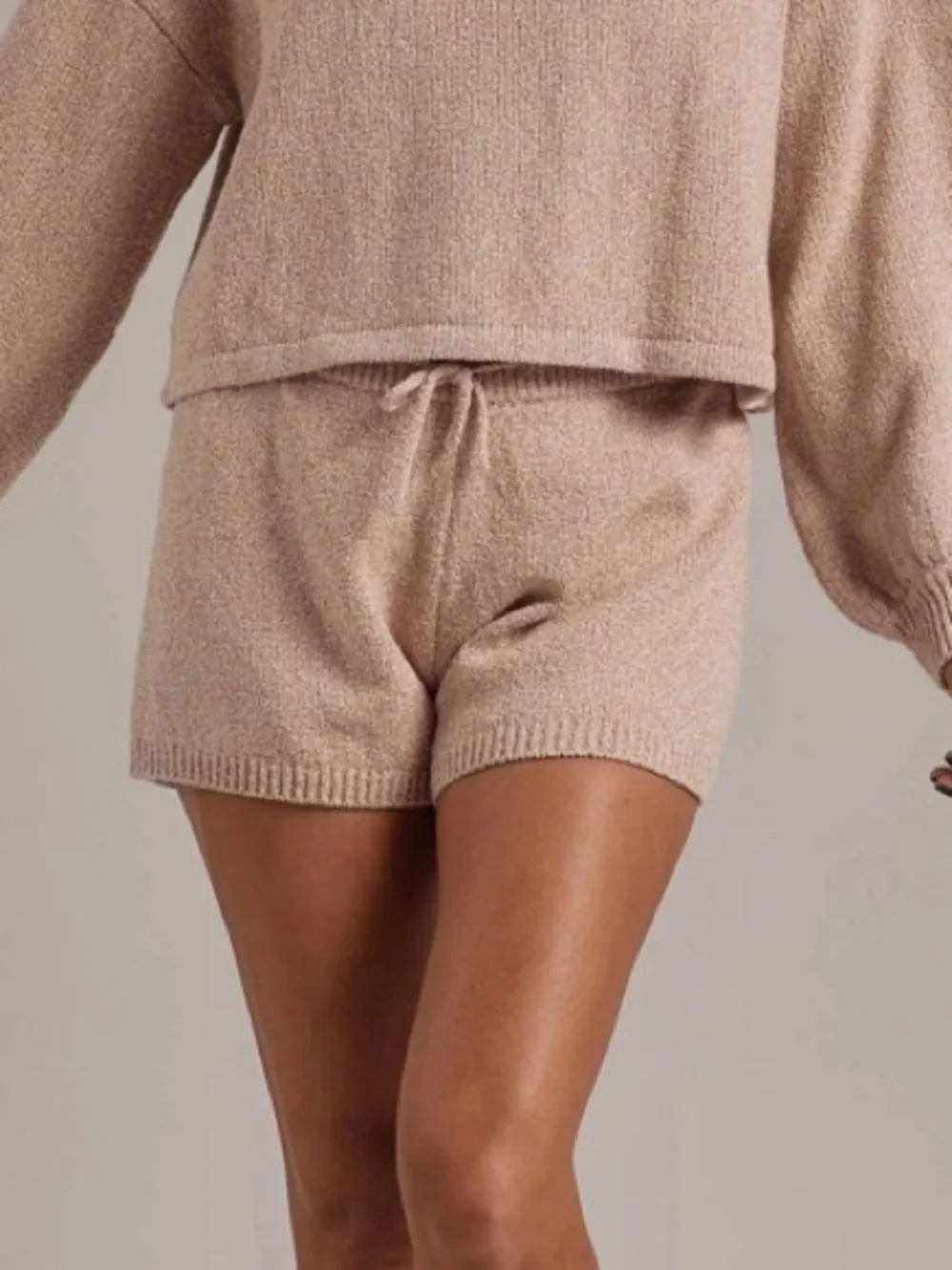 Rylee + Cru Women's Knit Shorts - Heathered Rose Loungewear Sz M
